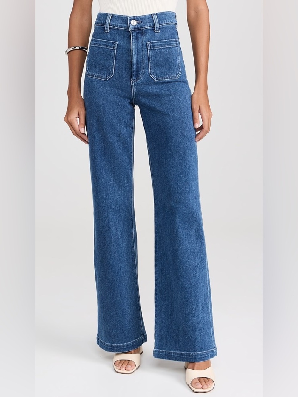 Le Jean Virginia Wideleg High-Rise patch pocket Jeans